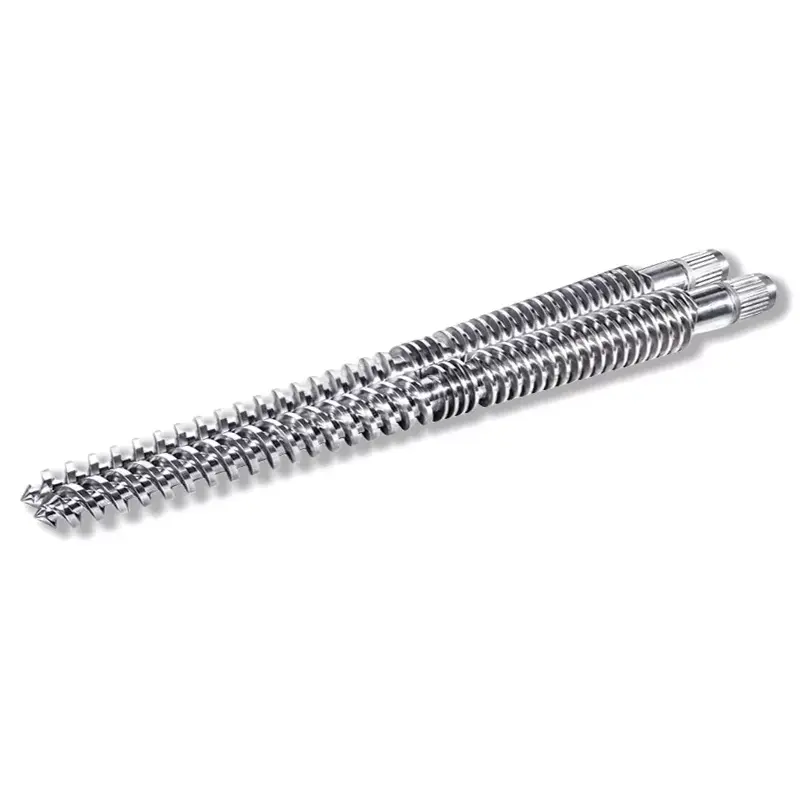 Zazębiająca się podwójna śruba stożkowa